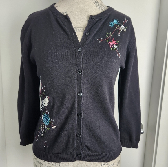 Vintage BCBG Embroidered Cardigan - Picture 1 of 12